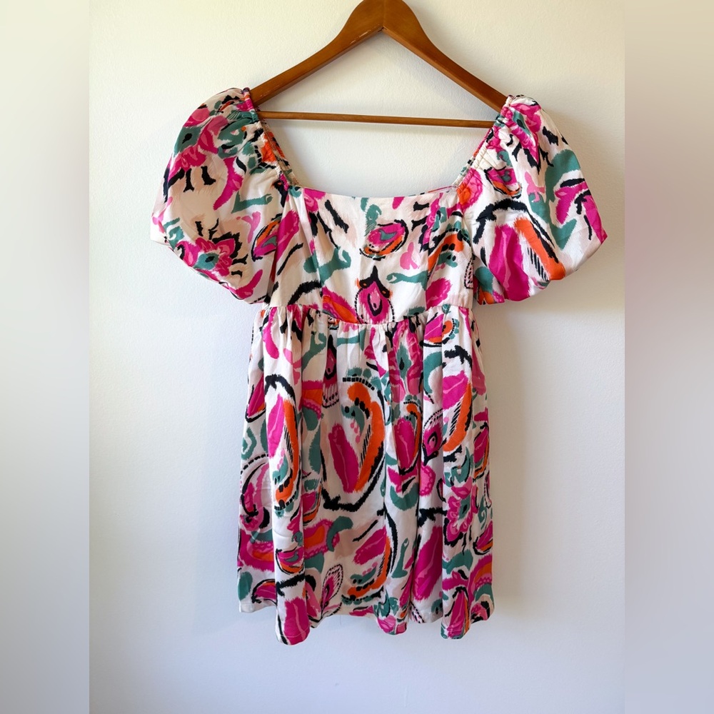 TCEC Pink and Green Abstract Dress